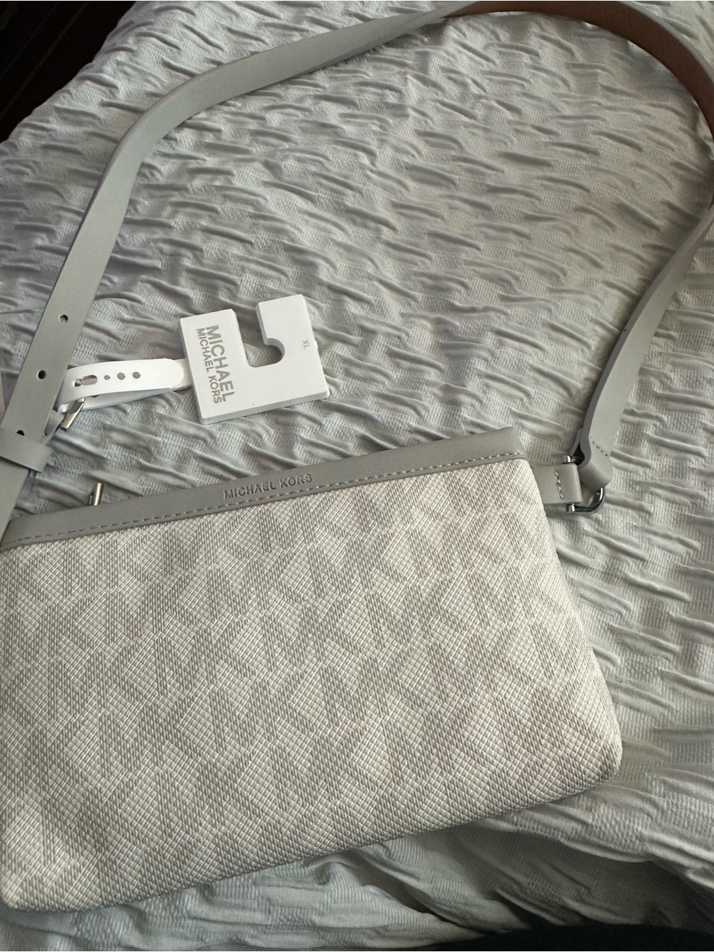 Michael Kors Light Gray Logo Crossbody Belt Bag
